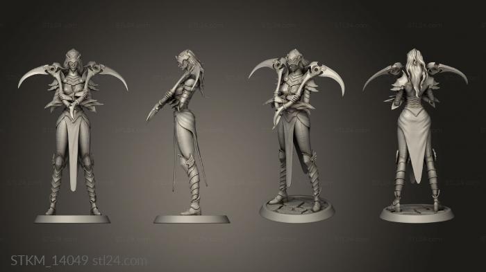 Figurines heroes, monsters and demons (death deathcult sickles crossed, STKM_14049) 3D models for cnc