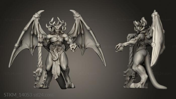 Статуэтки герои, монстры и демоны (У Ада есть Яростные Крылья Великого Демона, STKM_14053) 3D модель для ЧПУ станка