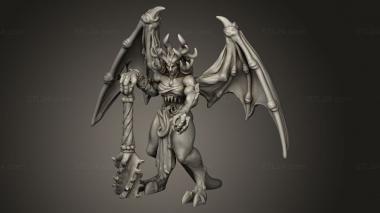 Figurines heroes, monsters and demons (Hell Hath Fury Grand Fiend Wings, STKM_14053) 3D models for cnc