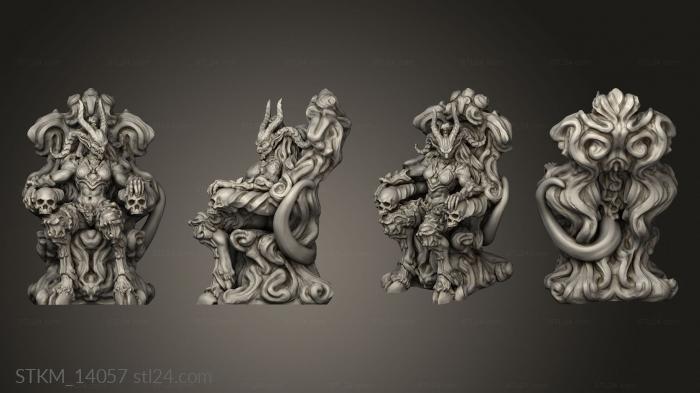 Статуэтки герои, монстры и демоны (В Аду Бушует Ярость,Зама сидит, STKM_14057) 3D модель для ЧПУ станка