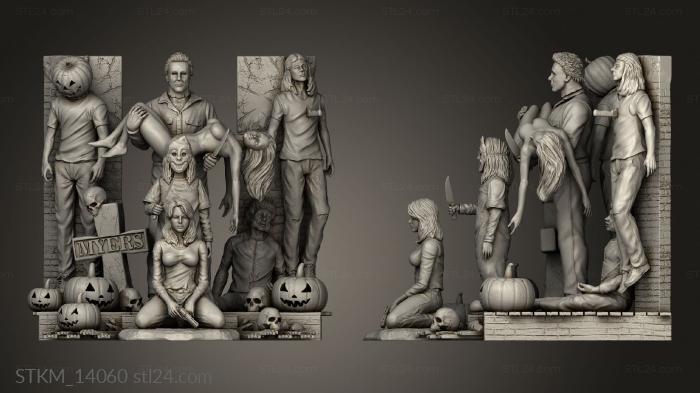 Статуэтки герои, монстры и демоны (Диорама Майкла Кида, STKM_14060) 3D модель для ЧПУ станка