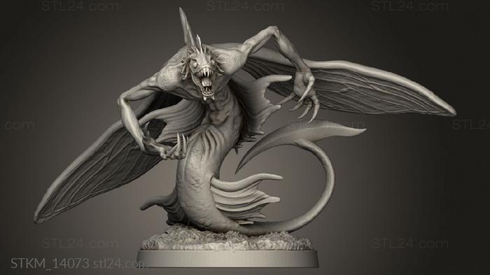 Статуэтки герои, монстры и демоны (Восстание Акульего Бога и Морской Гарпии, STKM_14073) 3D модель для ЧПУ станка