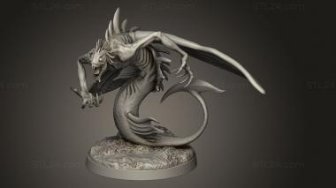 Figurines heroes, monsters and demons (Shark God Sea Harpy Rise, STKM_14073) 3D models for cnc