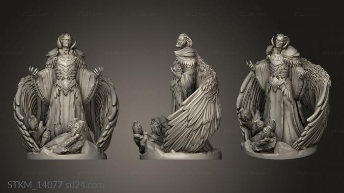Статуэтки герои, монстры и демоны (Вестник Ворона Вестник, STKM_14077) 3D модель для ЧПУ станка