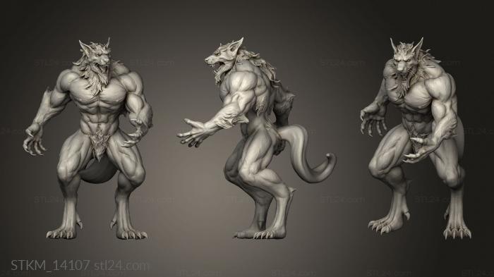 Figurines heroes, monsters and demons (garou Werewolf, STKM_14107) 3D models for cnc