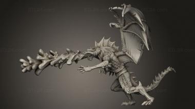 Figurines heroes, monsters and demons (Hour Demons Draconic Demon Black Breath Attack, STKM_14131) 3D models for cnc