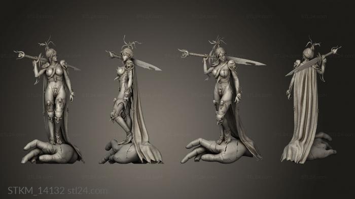 Figurines heroes, monsters and demons (Warrior Lady, STKM_14132) 3D models for cnc
