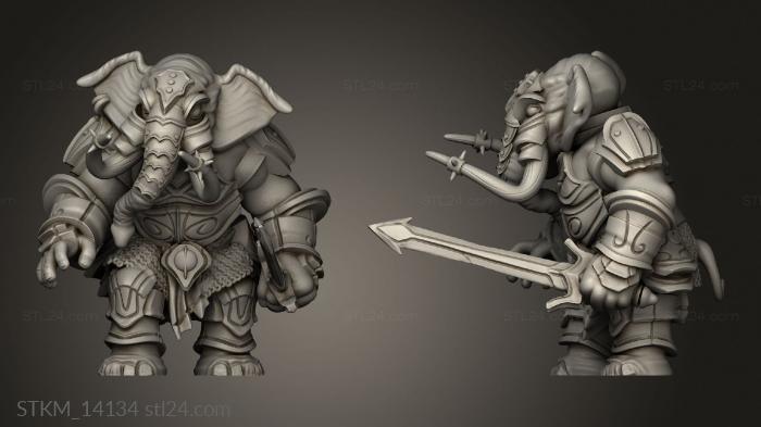 Figurines heroes, monsters and demons (Hour Demons Elephant Folk Paladin, STKM_14134) 3D models for cnc