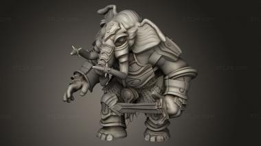 Figurines heroes, monsters and demons (Hour Demons Elephant Folk Paladin, STKM_14134) 3D models for cnc