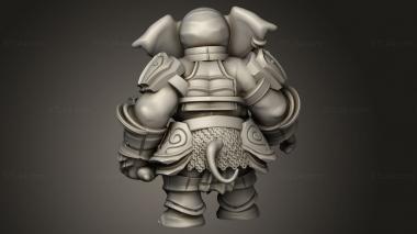 Figurines heroes, monsters and demons (Hour Demons Elephant Folk Paladin, STKM_14134) 3D models for cnc