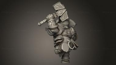 Figurines heroes, monsters and demons (Hour Demons Elephant Folk Paladin Hammer, STKM_14135) 3D models for cnc