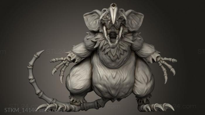 Figurines heroes, monsters and demons (Hour Demons Giant Rat Revenant Screaming, STKM_14140) 3D models for cnc