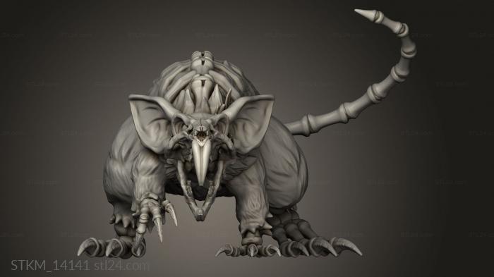 Figurines heroes, monsters and demons (Hour Demons Giant Rat Revenant Walking, STKM_14141) 3D models for cnc