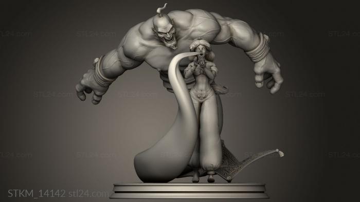 Статуэтки герои, монстры и демоны (Жасмин Джини,Джазмин Дженио и, STKM_14142) 3D модель для ЧПУ станка