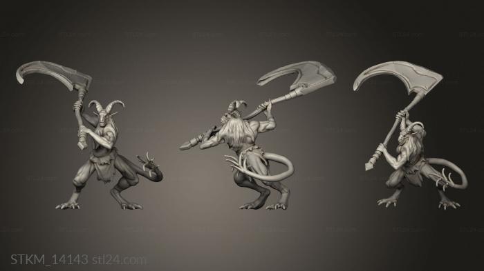 Figurines heroes, monsters and demons (Hour Demons Goat Demon Scythe, STKM_14143) 3D models for cnc