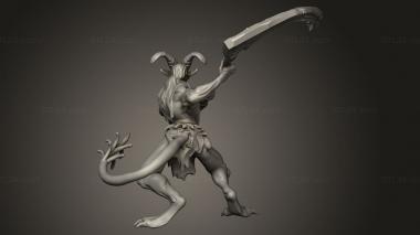 Figurines heroes, monsters and demons (Hour Demons Goat Demon Scythe, STKM_14143) 3D models for cnc