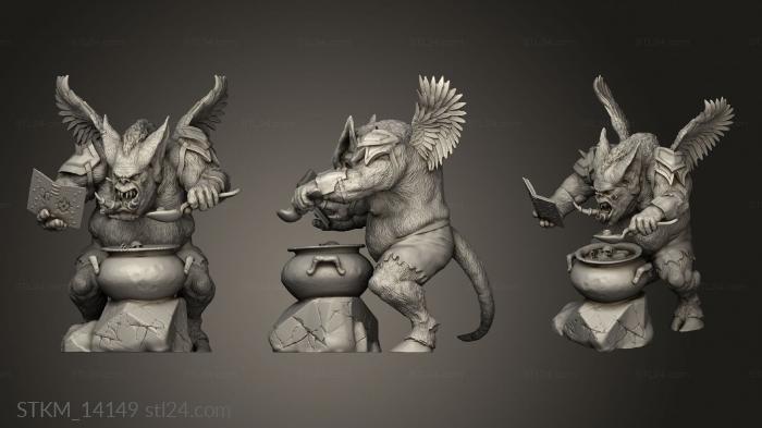 Figurines heroes, monsters and demons (Hour Demons Pig Demon Cooking, STKM_14149) 3D models for cnc