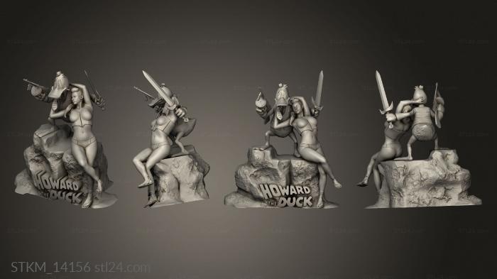 Статуэтки герои, монстры и демоны (Говард с Утиной Сигарой обеспокоенный взгляд, STKM_14156) 3D модель для ЧПУ станка