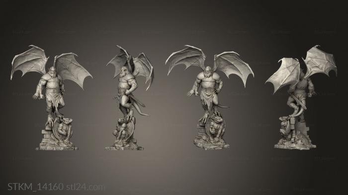 Статуэтки герои, монстры и демоны (ГУДЗОНСКИЕ Горгульи, STKM_14160) 3D модель для ЧПУ станка