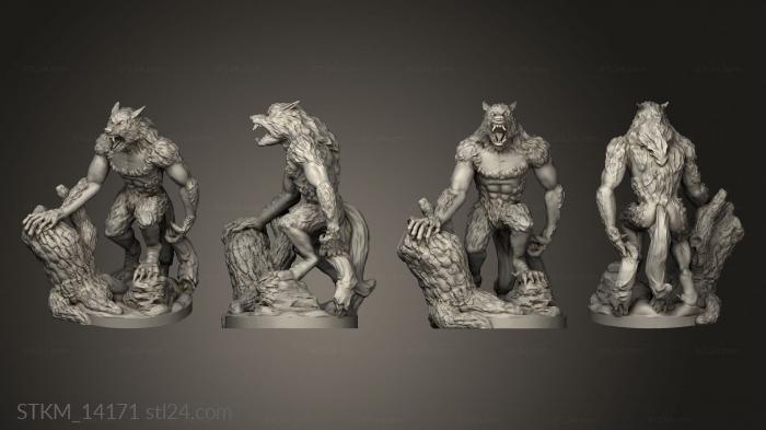 Figurines heroes, monsters and demons (Humble Dungeons and Cities BSG The Werewolf needed, STKM_14171) 3D models for cnc