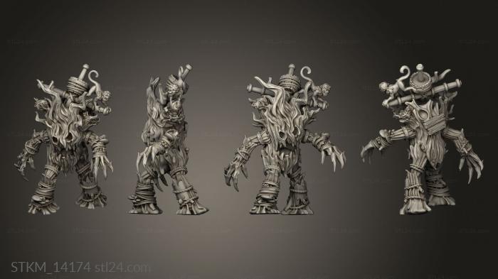 Статуэтки герои, монстры и демоны (Звездный игрок Голодные пираньи -Древесный человек, STKM_14174) 3D модель для ЧПУ станка