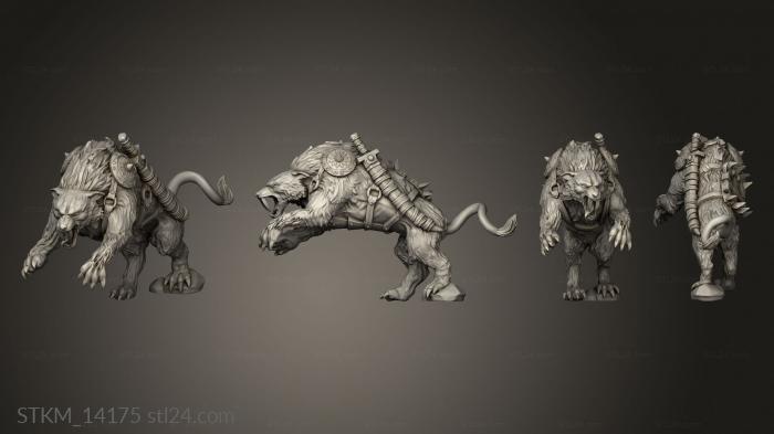 Figurines heroes, monsters and demons (Hunter Wolf PO, STKM_14175) 3D models for cnc