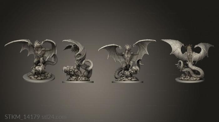 Figurines heroes, monsters and demons (ice dragon dragon, STKM_14179) 3D models for cnc
