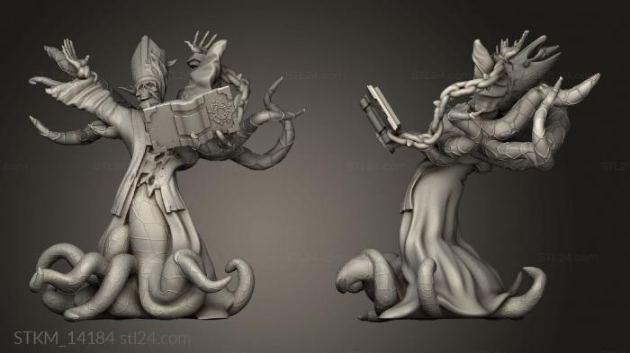 Статуэтки герои, монстры и демоны (Вечный Жрец,Призывающий Город, STKM_14184) 3D модель для ЧПУ станка