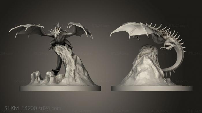 Figurines heroes, monsters and demons (Impossible Dragon, STKM_14200) 3D models for cnc