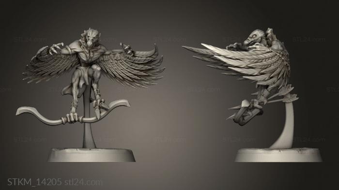 Статуэтки герои, монстры и демоны (Народ перьев,Летающие истребители дальнего боя Featherfolk, STKM_14205) 3D модель для ЧПУ станка