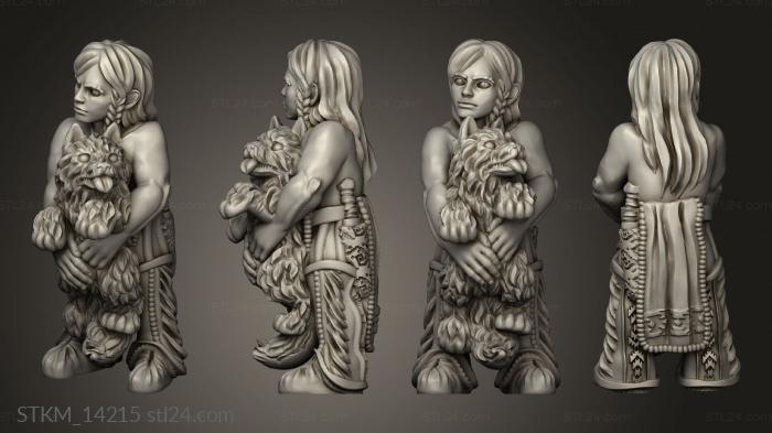 Статуэтки герои, монстры и демоны (Индейский ребенок-щенок, STKM_14215) 3D модель для ЧПУ станка