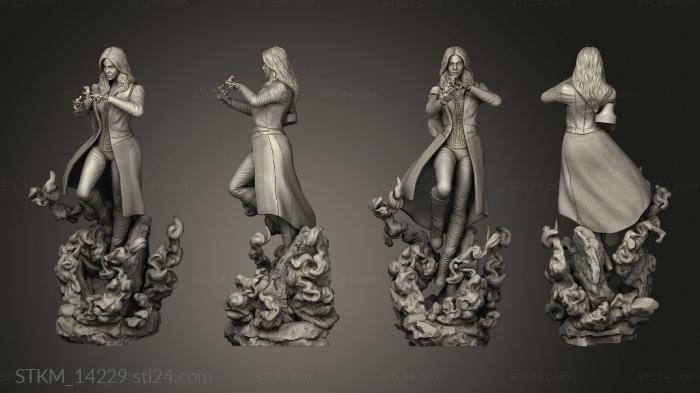 Статуэтки герои, монстры и демоны (Статуя Алой ведьмы из Комиксов Marvel Динамичная, STKM_14229) 3D модель для ЧПУ станка