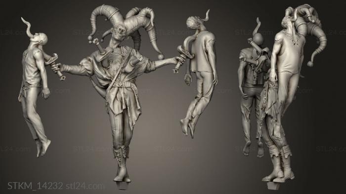 Figurines heroes, monsters and demons (Jester Male, STKM_14232) 3D models for cnc