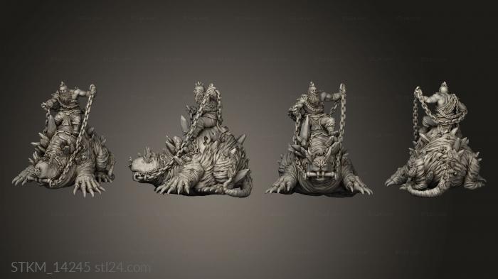 Статуэтки герои, монстры и демоны (Конный Цепочник Клана Крагудур, STKM_14245) 3D модель для ЧПУ станка