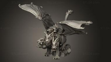 Figurines heroes, monsters and demons (warp zagreb the heinous cerberus rider, STKM_14249) 3D models for cnc