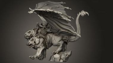 Figurines heroes, monsters and demons (warp zagreb the heinous cerberus rider, STKM_14249) 3D models for cnc