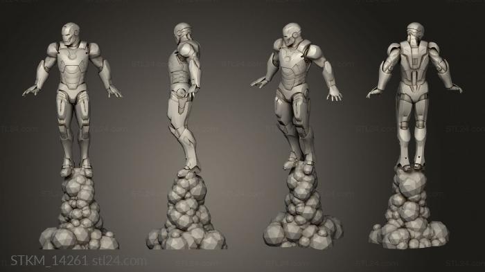 Статуэтки герои, монстры и демоны (Фигурки Железного Человека, STKM_14261) 3D модель для ЧПУ станка