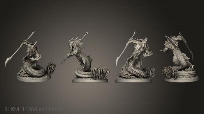 Figurines heroes, monsters and demons (Shark God Merrow Warriors Rise, STKM_14268) 3D models for cnc