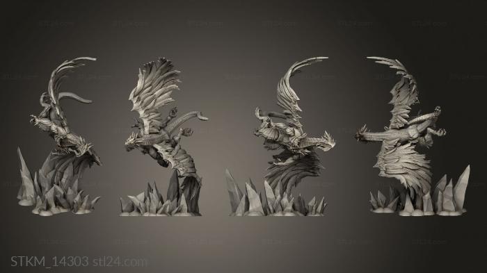 Статуэтки герои, монстры и демоны (Джабихан Морозный Белый Дракон, STKM_14303) 3D модель для ЧПУ станка