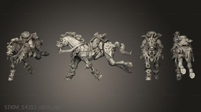 Статуэтки герои, монстры и демоны (Всадники-варвары на лошадях, STKM_14312) 3D модель для ЧПУ станка
