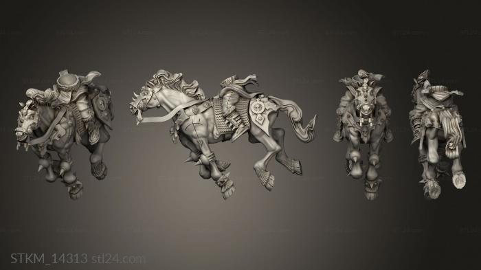 Статуэтки герои, монстры и демоны (Всадники-варвары на лошадях, STKM_14313) 3D модель для ЧПУ станка