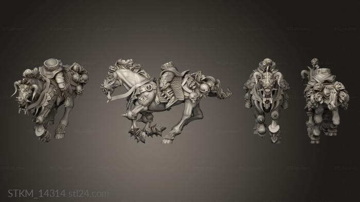Статуэтки герои, монстры и демоны (Всадники-варвары на лошадях, STKM_14314) 3D модель для ЧПУ станка