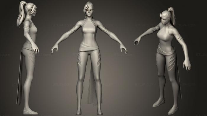 Статуэтки герои, монстры и демоны (Скин магазина предметов Fortnite Psylocke, STKM_1432) 3D модель для ЧПУ станка