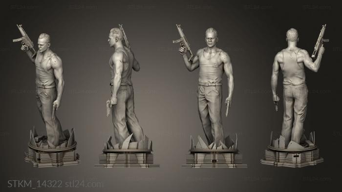 Статуэтки герои, монстры и демоны (Статуя Джона Макклейна, STKM_14322) 3D модель для ЧПУ станка