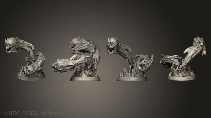 Статуэтки герои, монстры и демоны (Кагуцути Пылающий Череп из Стеклопластика, STKM_14333) 3D модель для ЧПУ станка