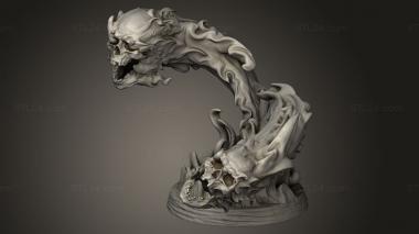 Figurines heroes, monsters and demons (Kagutsuchi Flaming Skull grp, STKM_14333) 3D models for cnc