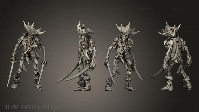 Figurines heroes, monsters and demons (Captain, STKM_14342) 3D models for cnc