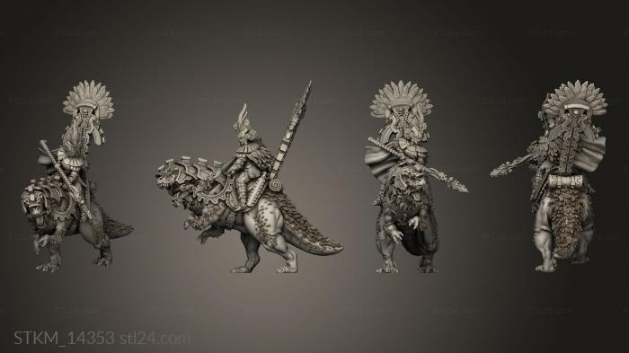 Figurines heroes, monsters and demons (Jurassica the First to Charge Banner, STKM_14353) 3D models for cnc