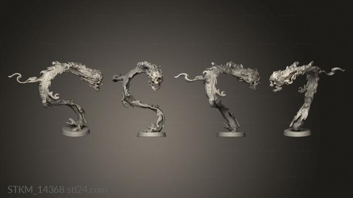 Статуэтки герои, монстры и демоны (Соло с Пылающим Черепом Кагуцути, STKM_14368) 3D модель для ЧПУ станка