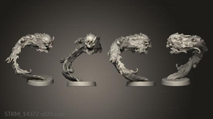 Figurines heroes, monsters and demons (Kagutsuchi Flaming Skull solo, STKM_14372) 3D models for cnc